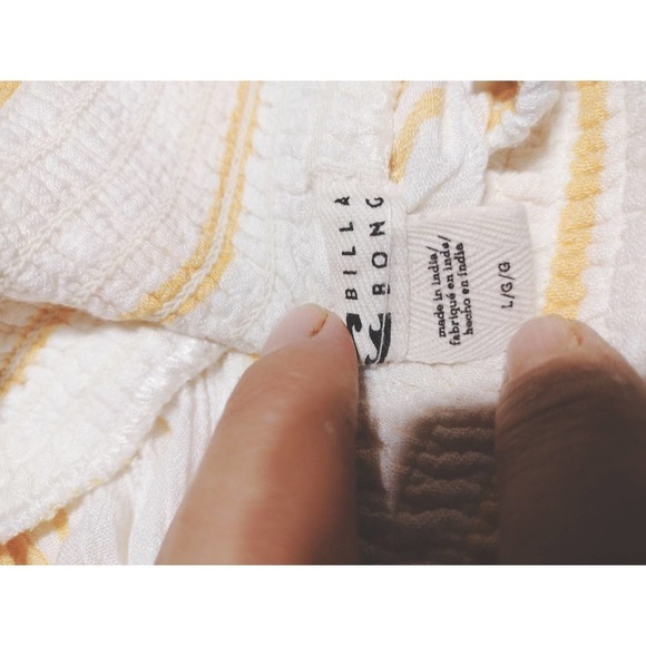 Billabong All Lined Up crop pants from The Buckle yellow white woman size Large - Picture 9 of 11